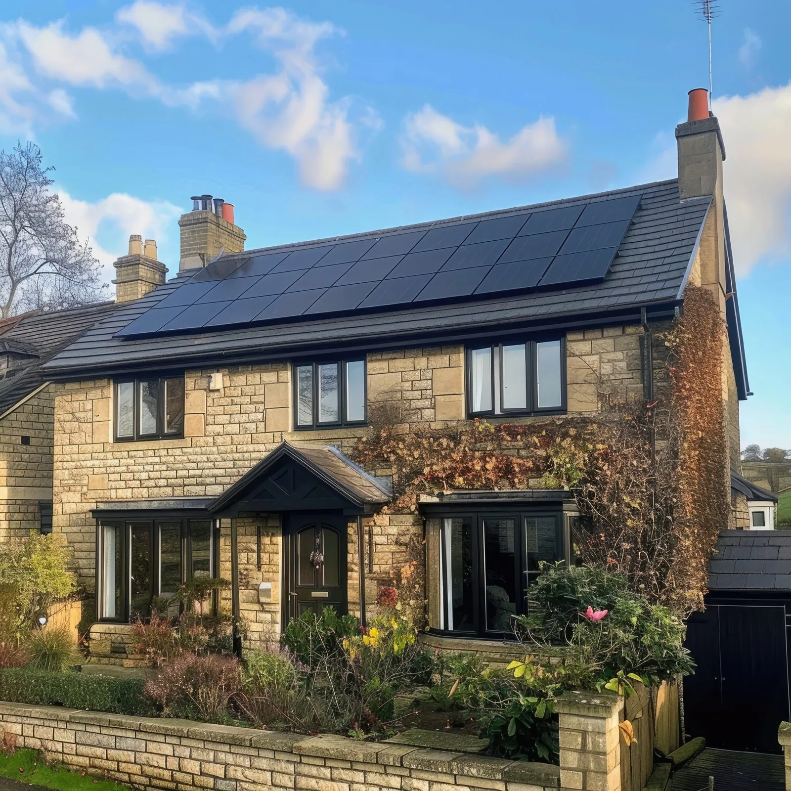 client home fitted out with energy saving environmentally friendly solar panels