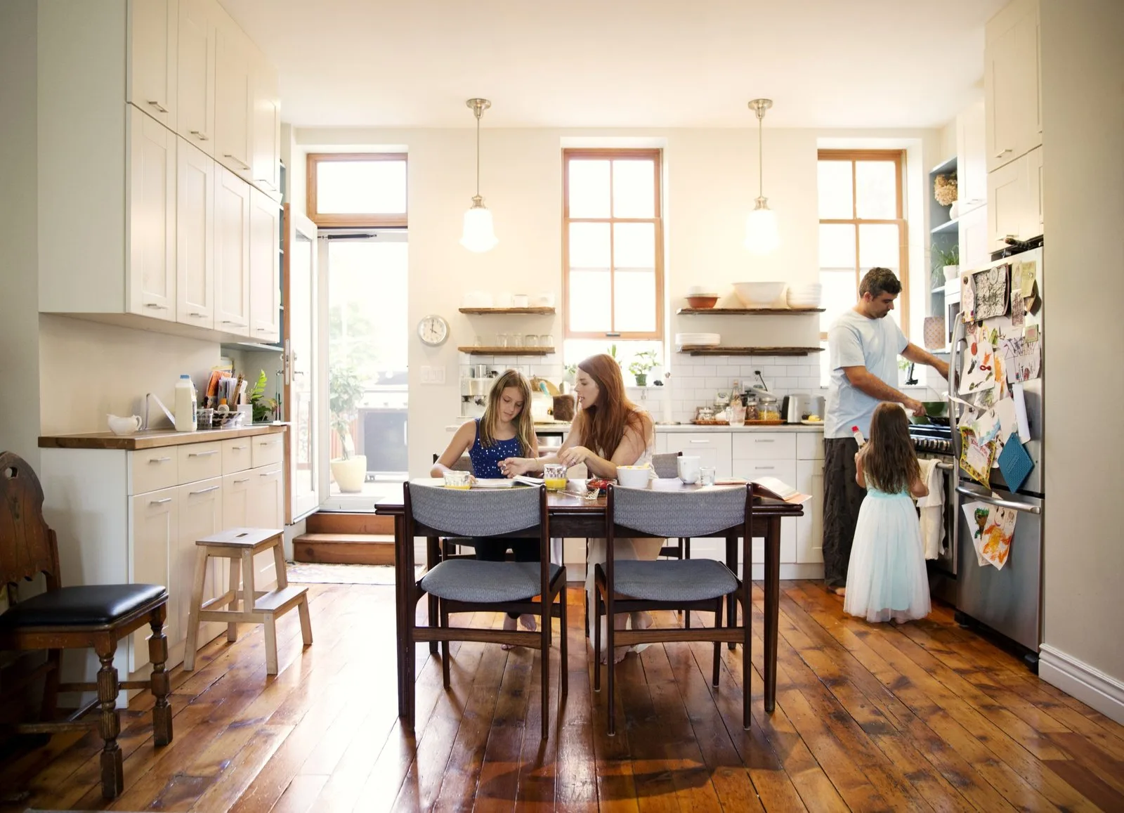 customers discussing boiler plans in a Sheffield kitchen